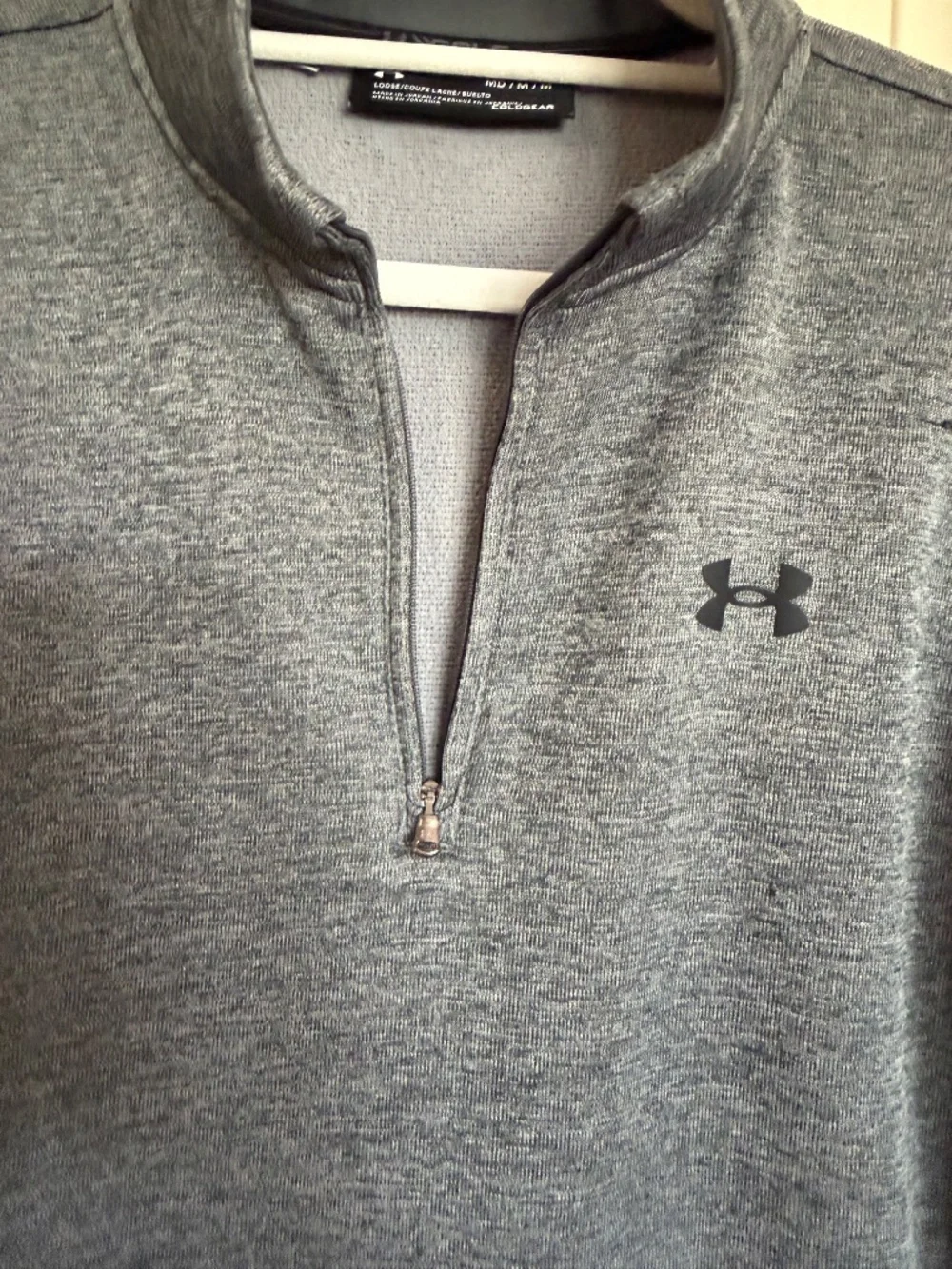 Under Armour Golf Men’s Medium ColdGear Gray 1/4 Zip Pullover